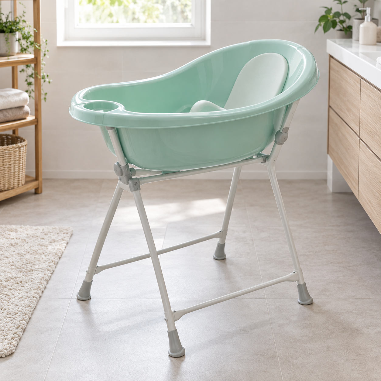 Safety 1st, Banheira Smile com Suporte, Aqua Green